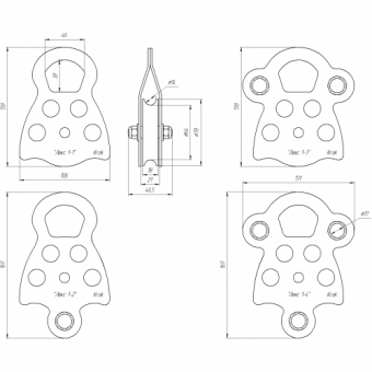 Блок-ролик одинарный ЛЮКС-1 (сталь 78/68 мм) Крок